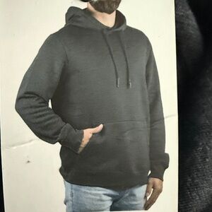 Men's Black Pullover Hoodie with Kangaroo Pocket